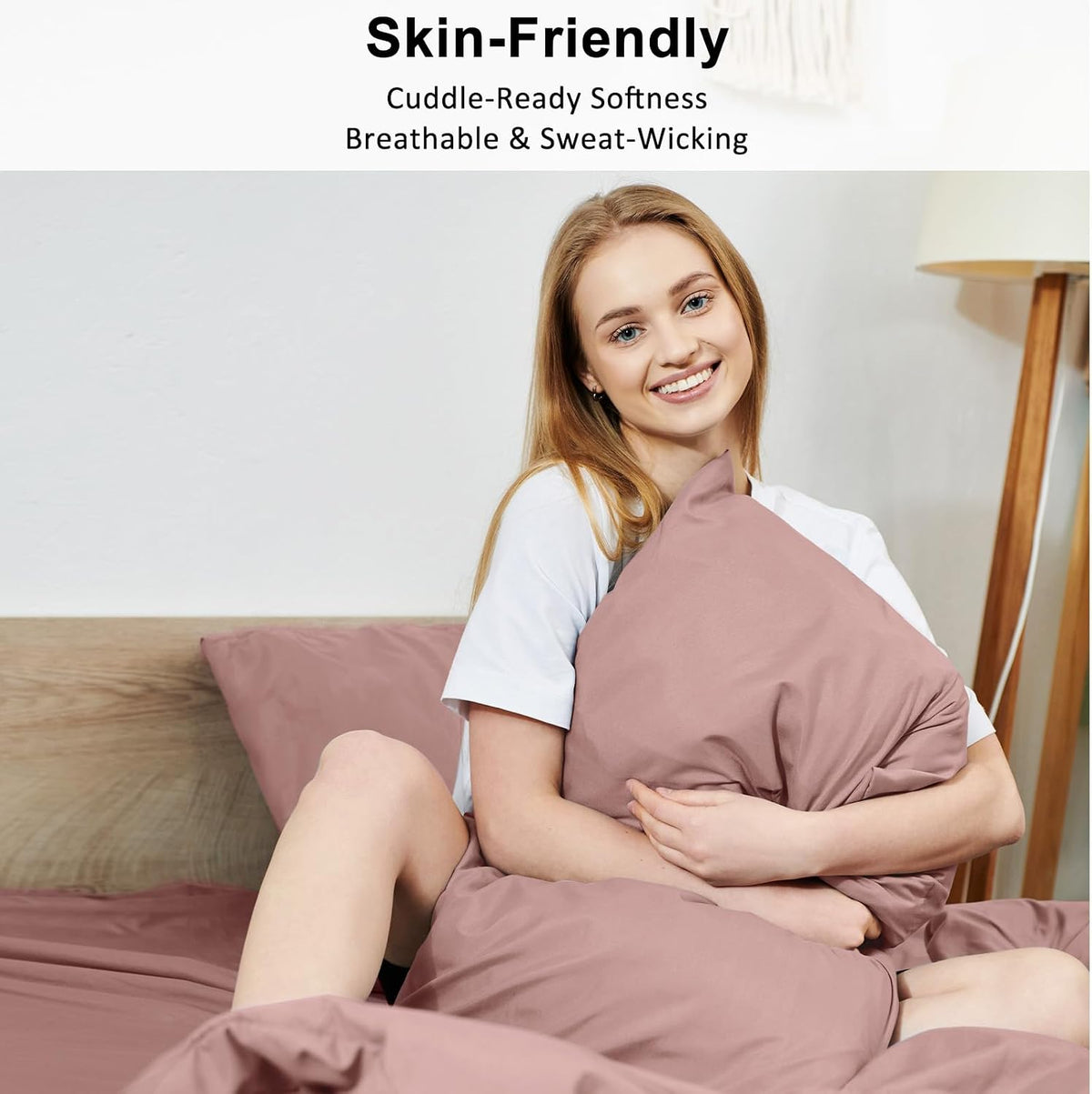Queen Pillow Cases Set of 2, 300 Thread Count 100% Cotton Pillow Covers, Breathable and Soft, Queen (20" x 30"), Rose Pink