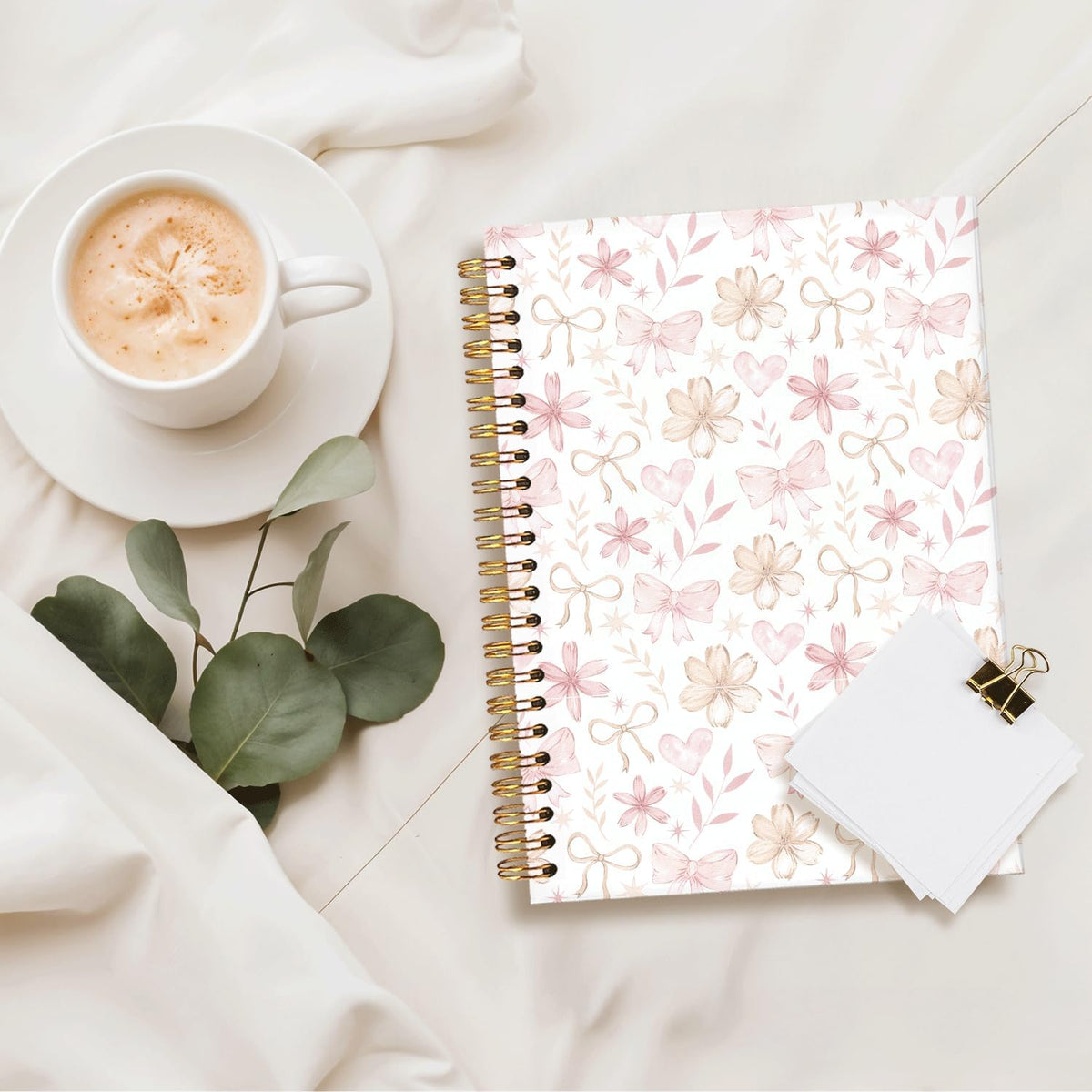 Floral Spiral Notebook for Women,Pink Notebook Gifts for Teen Girls