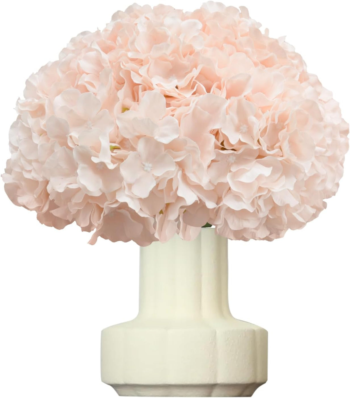 Hydrangea Artificial Flowers, 10Pcs Blush Pink Hydrangea Head with Stem
