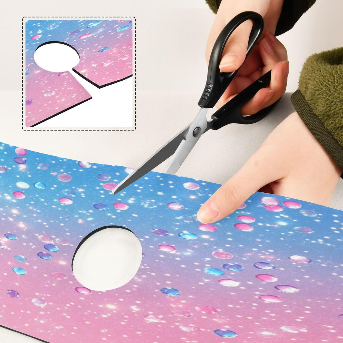 Cute Light Pink Blue Gradient Flashing Glitter Faucet Drying mat Silicone Kitchen Faucet Mat Sink Splash Guard Drip Catcher Dish Soap Sponge Holder for Guard Bathroom Farmhouse M