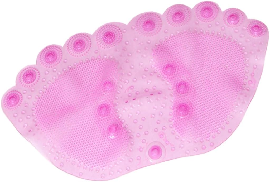 Anti-Slip Bathroom Mat with Suction Cups Non-Slip PVC Bath Rug for Shower Stall and Floor Pink and Wearproof Design for Home Use