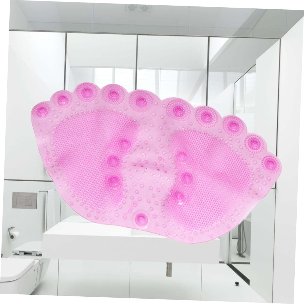 Anti-Slip Bathroom Mat with Suction Cups Non-Slip PVC Bath Rug for Shower Stall and Floor Pink and Wearproof Design for Home Use