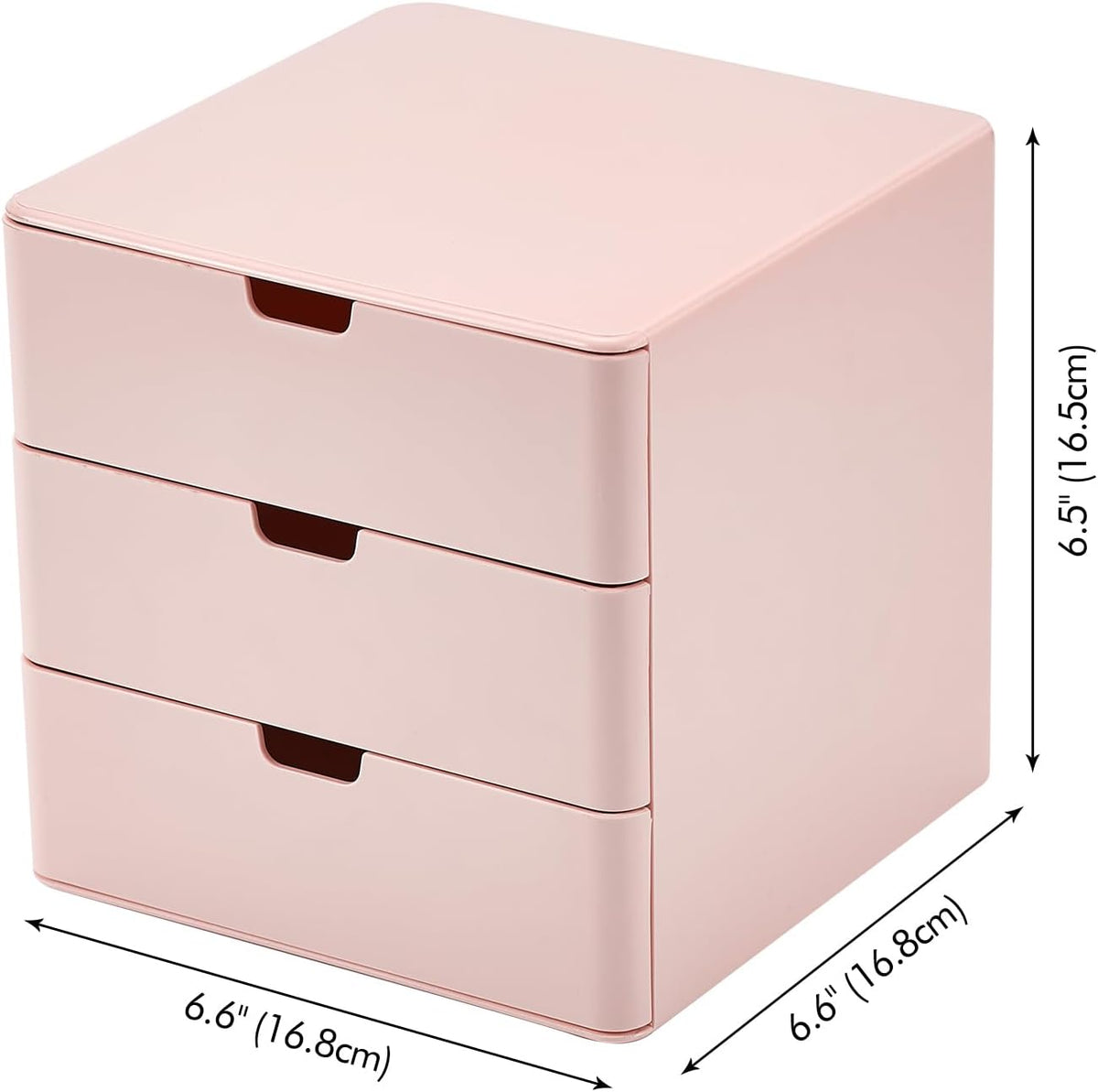 3-Drawer Vanity Organizer, Compact Storage Organization Drawers Small Size Pink