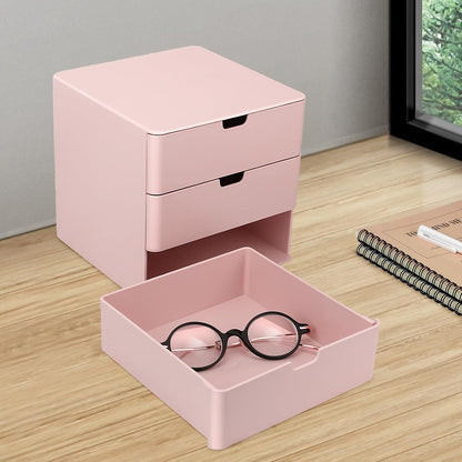 3-Drawer Vanity Organizer, Compact Storage Organization Drawers Small Size Pink