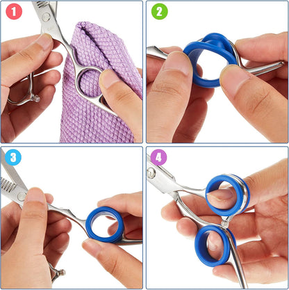 20 Pieces Scissors Finger Rings Silicone Pet Shears Finger Rings rubber finger dog hair scissors for Grooming Scissors Pet Hair Shears
