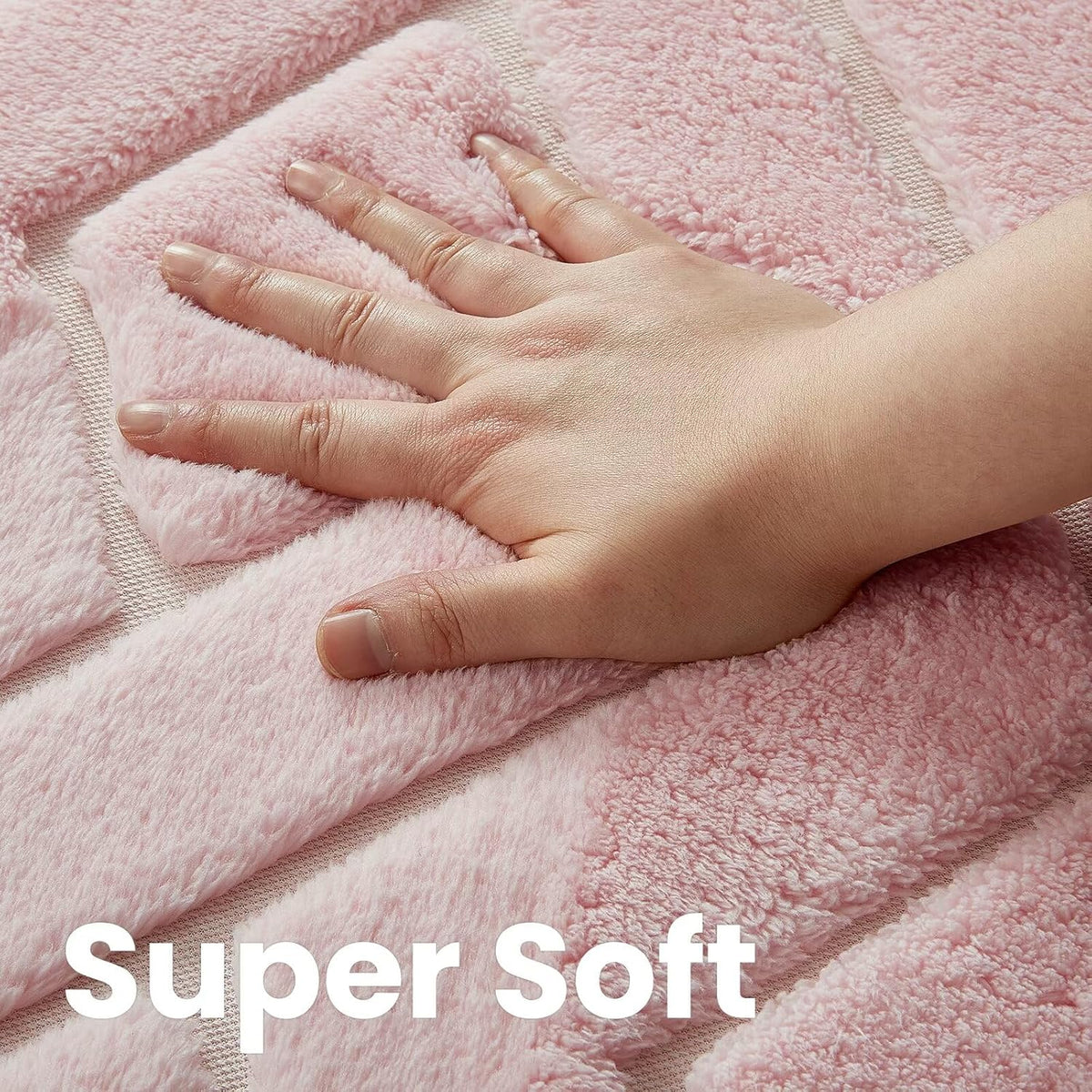 Soft Area Rug for Girls Bedroom, 3x5 Pink Geometric Shag Rugs
