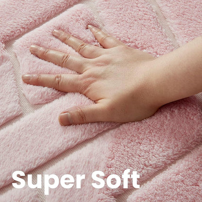 Soft Area Rug for Girls Bedroom, 3x5 Pink Geometric Shag Rugs