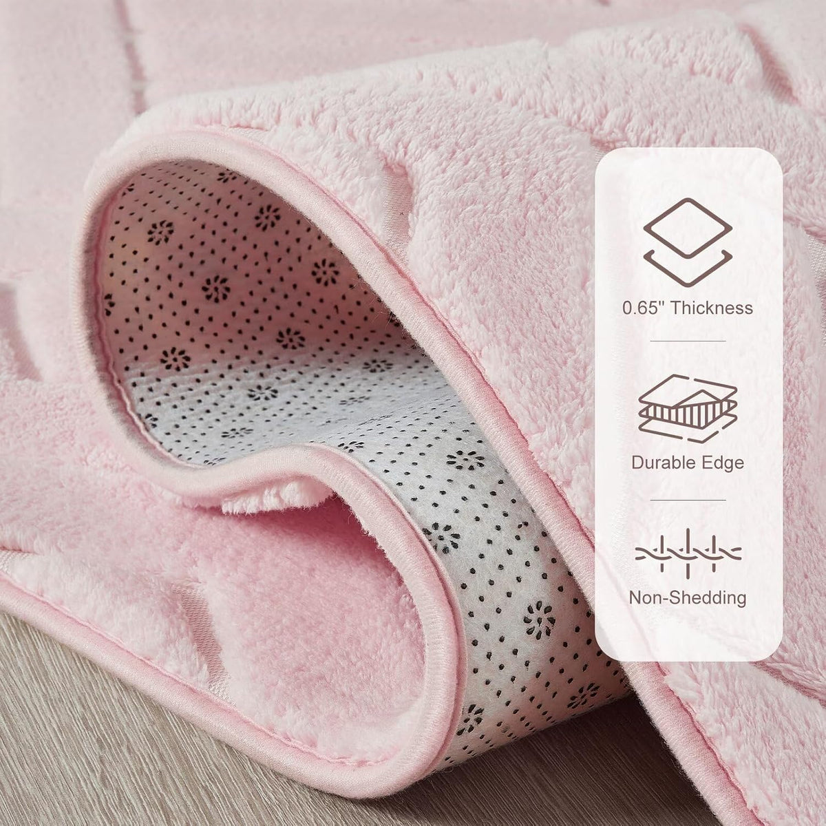 Soft Area Rug for Girls Bedroom, 3x5 Pink Geometric Shag Rugs