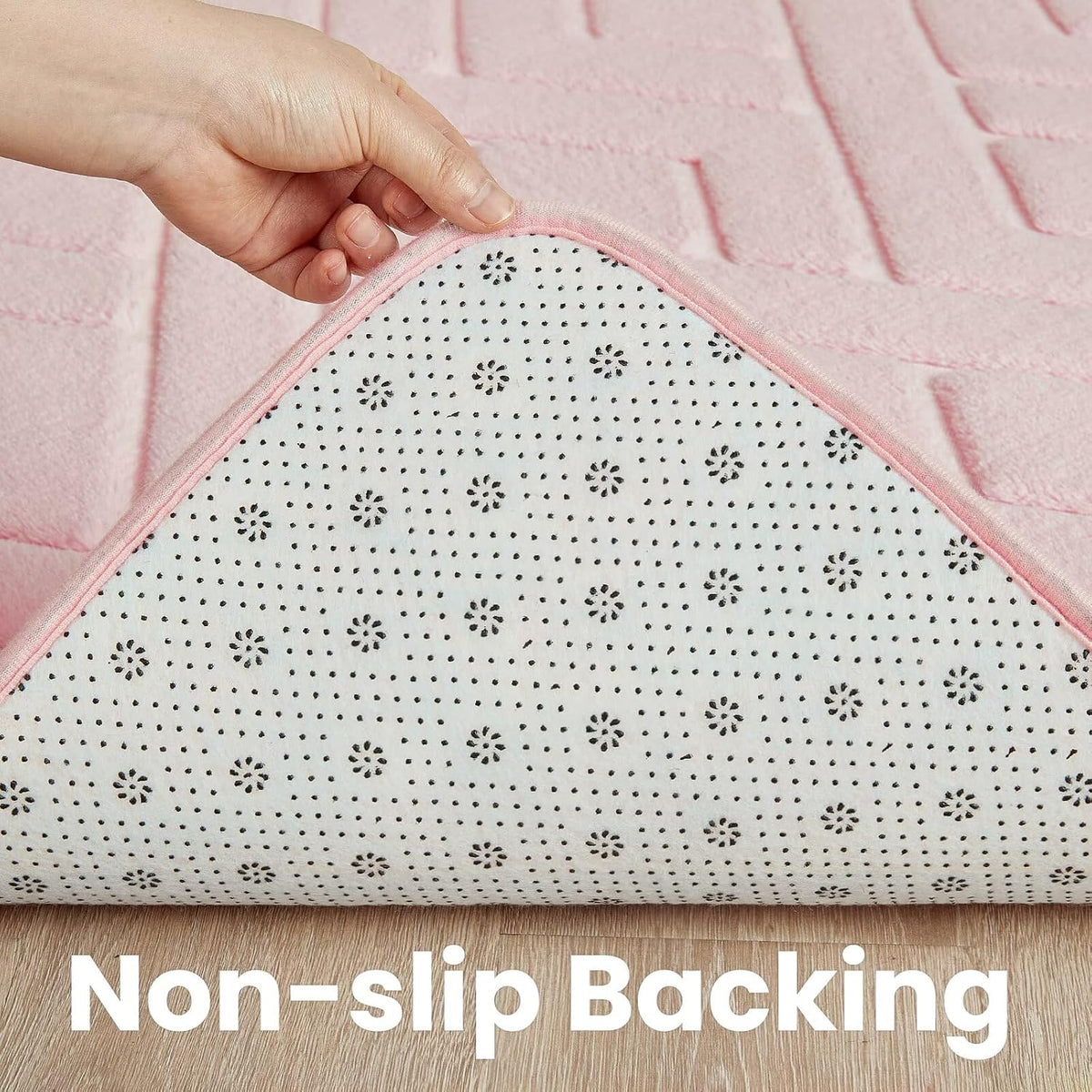 Soft Area Rug for Girls Bedroom, 3x5 Pink Geometric Shag Rugs