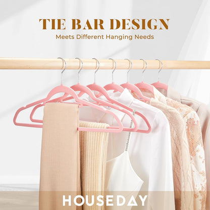 Premium Velvet Hangers 20 Pack, Non-Slip Hangers with Tie Bar