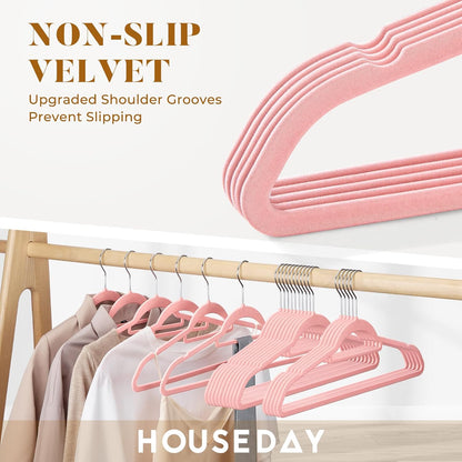 Premium Velvet Hangers 20 Pack, Non-Slip Hangers with Tie Bar