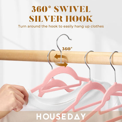Premium Velvet Hangers 20 Pack, Non-Slip Hangers with Tie Bar