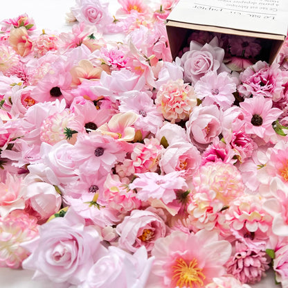 Artificial Pink Flowers Bulk Silk Roses Fake Flowers Heads for Crafts - DIY Home Spring Garden Floral Party Wildflower Garland Hanging Decoration Mini Small Rose Faux Fabric Flowers Heads 3-6cm (Pink)