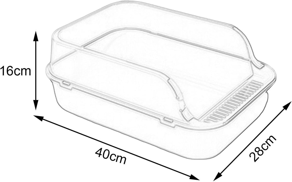 Cat Litter Box Open Top Pet Litter Tray Easy to Clean Kitty Litter Pan Semi Enclosed Kitten Potty Toilet for Small Medium Large Cats Rabbit