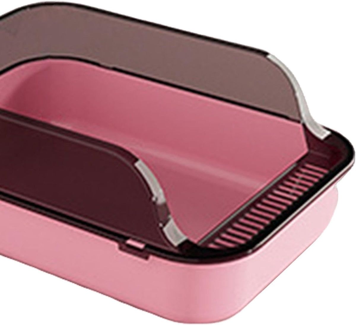 Cat Litter Box Open Top Pet Litter Tray Easy to Clean Kitty Litter Pan Semi Enclosed Kitten Potty Toilet for Small Medium Large Cats Rabbit
