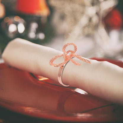 Rose Gold Napkin Rings Set of 12 for Dining Anniversary Wedding