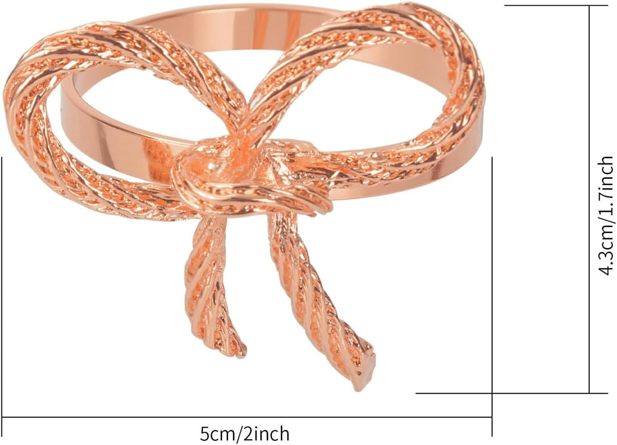 Rose Gold Napkin Rings Set of 12 for Dining Anniversary Wedding