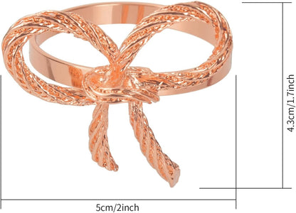 Rose Gold Napkin Rings Set of 12 for Dining Anniversary Wedding