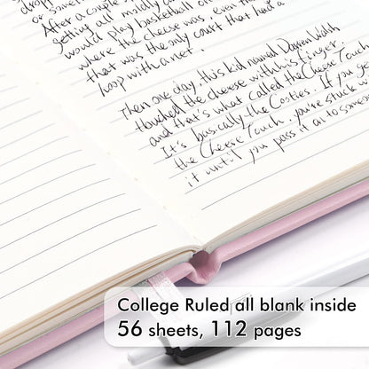 6 Pack Pocket Small Notebooks Bulk, Mini Cute Memo Notepads Hardcover College Ruled Lined Journals with Pen Holder for Women Girls Office School, with 6 Black Pens, 3.5”x 5.5”, A6, Rose Pink