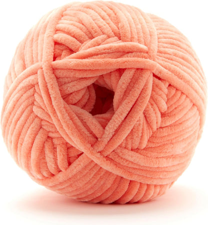 Peach Pink Sweet Snuggles Lite Yarn - Super Bulky Yarn for Knitting, Crochet, Weaving, Arts & Crafts, 12 Pack