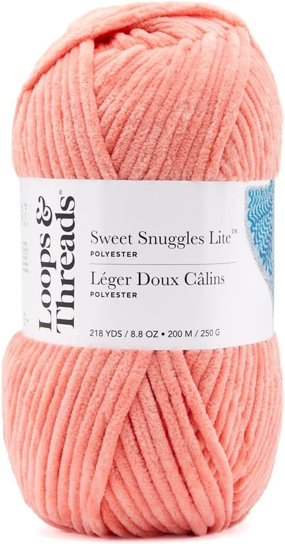 Peach Pink Sweet Snuggles Lite Yarn - Super Bulky Yarn for Knitting, Crochet, Weaving, Arts & Crafts, 12 Pack
