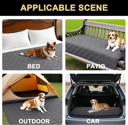 PrinceDeco Couch Cover for Dogs Waterproof Blanket Sofa Covers Washable Dog Couch Cover for 3 Cushion Anti-Slip Sofa Slipcover for Furniture Sofa, Crate, RV Seats,Car, Pet(30.5x82 Inch,Grey)