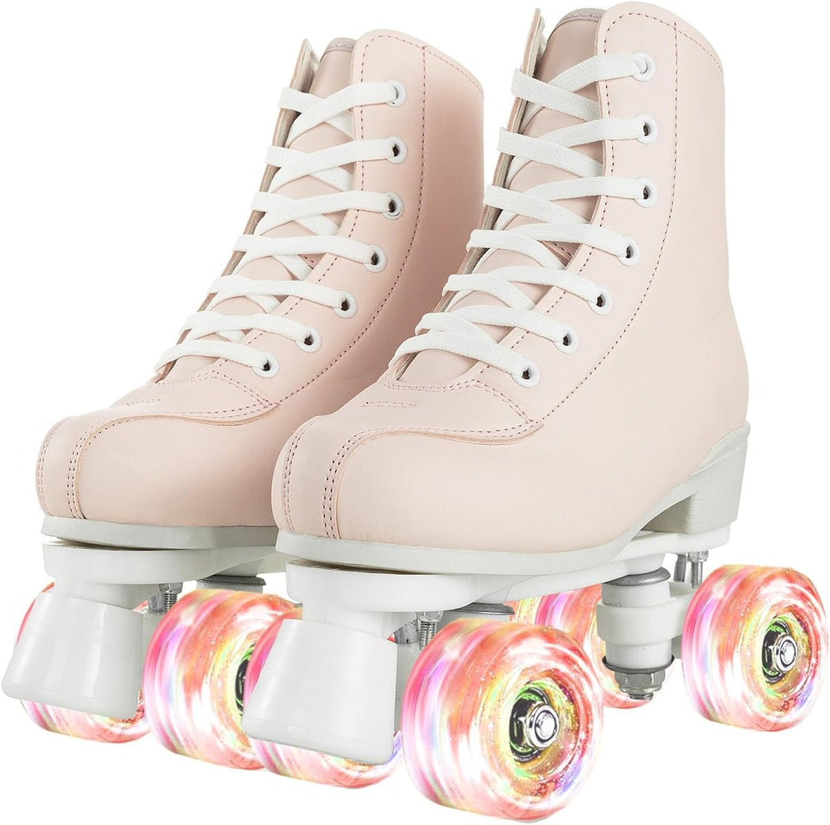 Women's & Men's Zebra Printed High-Top Roller-Skates, Four-Wheel Shiny Roller-Skates for Adult Youth Outdoor, with Shoes Bag