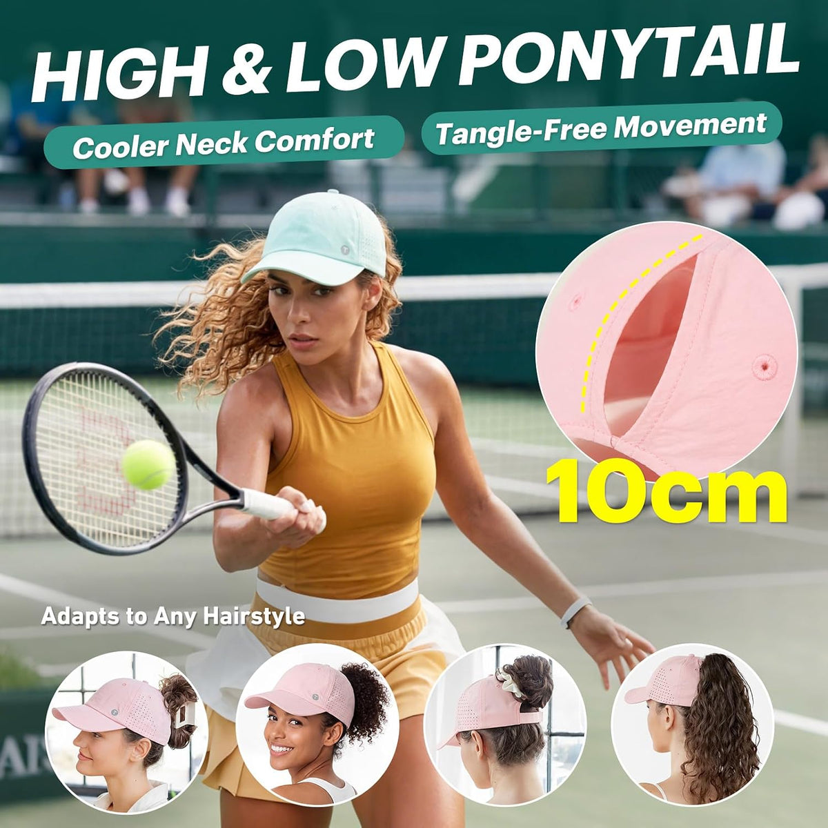 ChicPony™ Cooling High Ponytail Baseball Cap for Women UPF 50+ Sun Hat