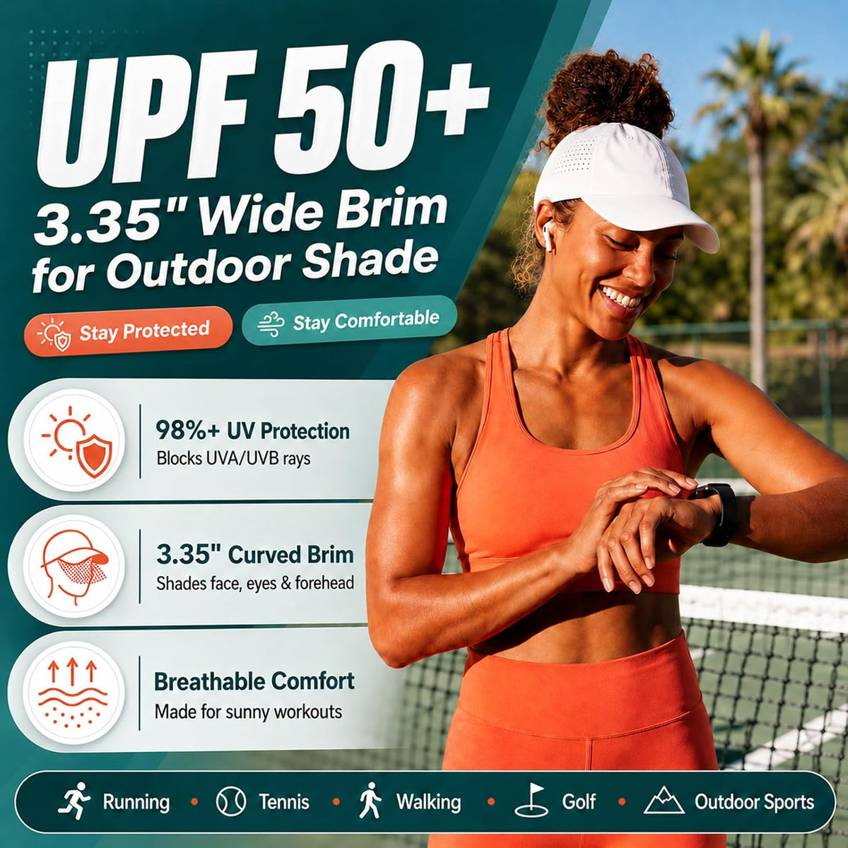 ChicPony™ Cooling High Ponytail Baseball Cap for Women UPF 50+ Sun Hat