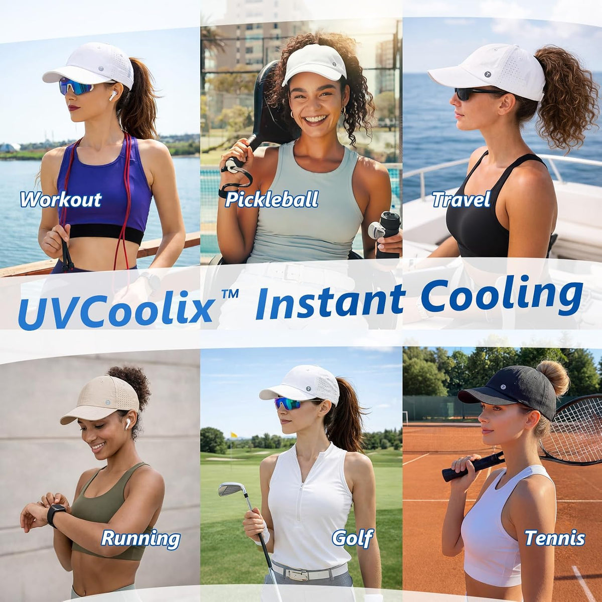 ChicPony™ Cooling High Ponytail Baseball Cap for Women UPF 50+ Sun Hat