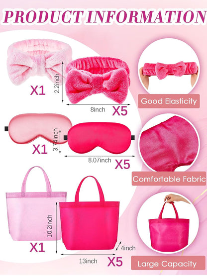 24 Pcs Sleepover Party Supplies for Girls Birthday Party, Size 8, Pink
