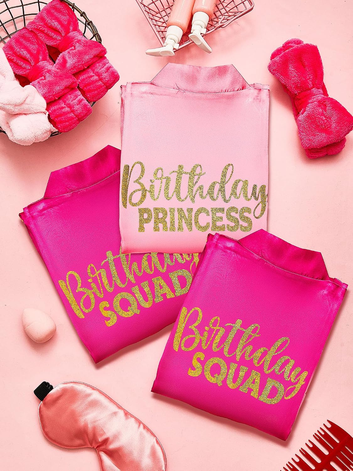 24 Pcs Sleepover Party Supplies for Girls Birthday Party, Size 8, Pink