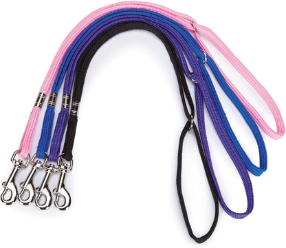 Deluxe Grooming Loops - Versatile Nylon Loops to Secure Dogs on Tabletops While Grooming - 24", 4-Pack Black, Blue, Purple and Pink