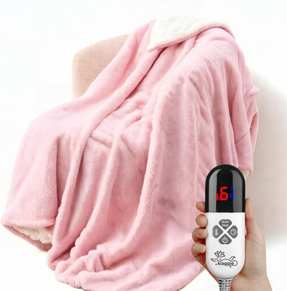 Electric Heated Throw Blanket Sherpa 50"x60" Pink Machine Washable 6 Heat Settings 4 Hours Auto Off Overheat Protection for Home Office Use