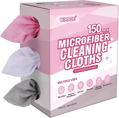 Microfiber Cleaning Cloth, 150 Pack Microfiber Towels for Cars