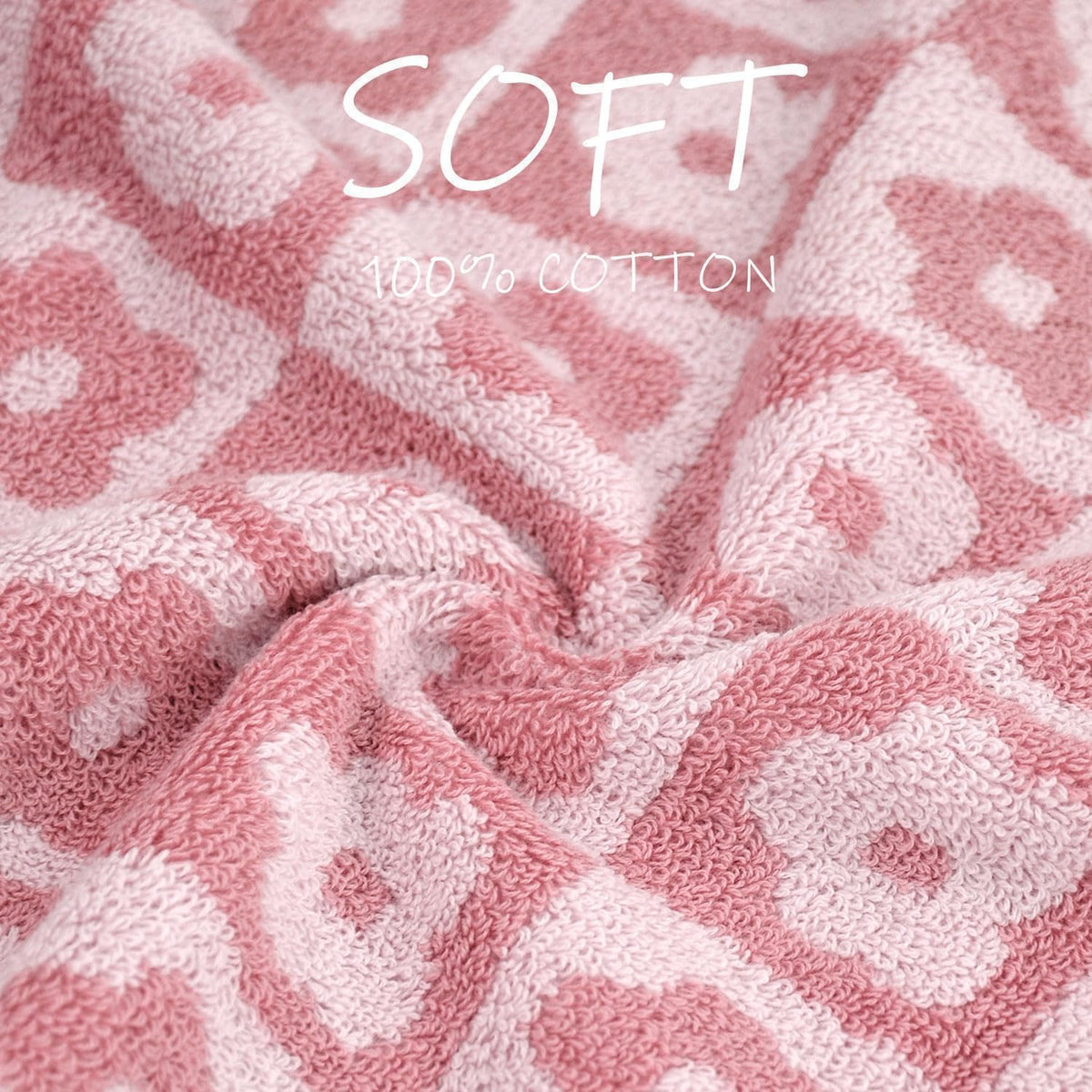 Pink Checkered Floral Hand Towels