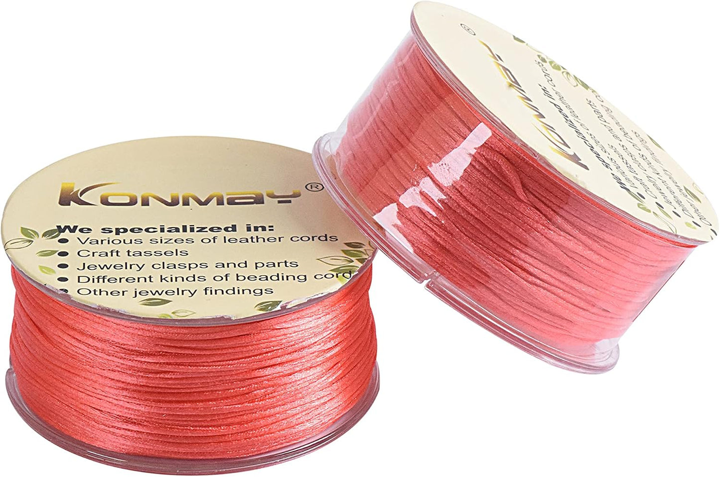 Nylon Satin Silk Trim Cord, 50 Yards 0.8mm Rattail Beading String for Chinese Knotting, Kumihimo, Beading, Macramé, Jewelry Making, Dark Peach