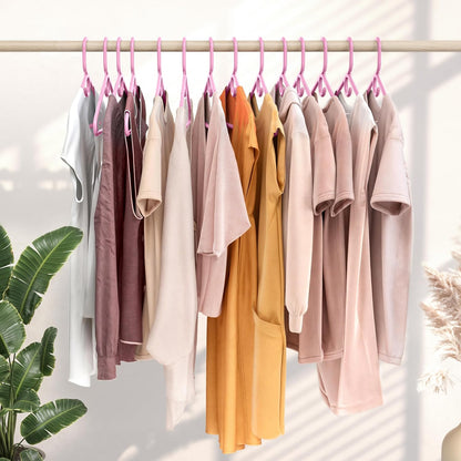 Thick Heavy Duty Hangers - Pink Plastic Clothes Hangers 12 Pack - Great for Coat Hanger, Jackets Jeans & Suit Hanger for Closet - New Apartment Essentials Percheros Ganchos para Colgar Ropa