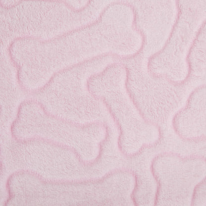 Embossed Bone Print Pet Blanket, Pink, 36x48"