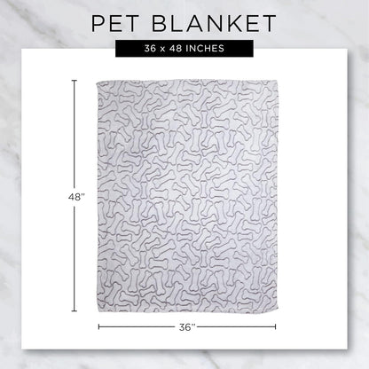 Embossed Bone Print Pet Blanket, Pink, 36x48"