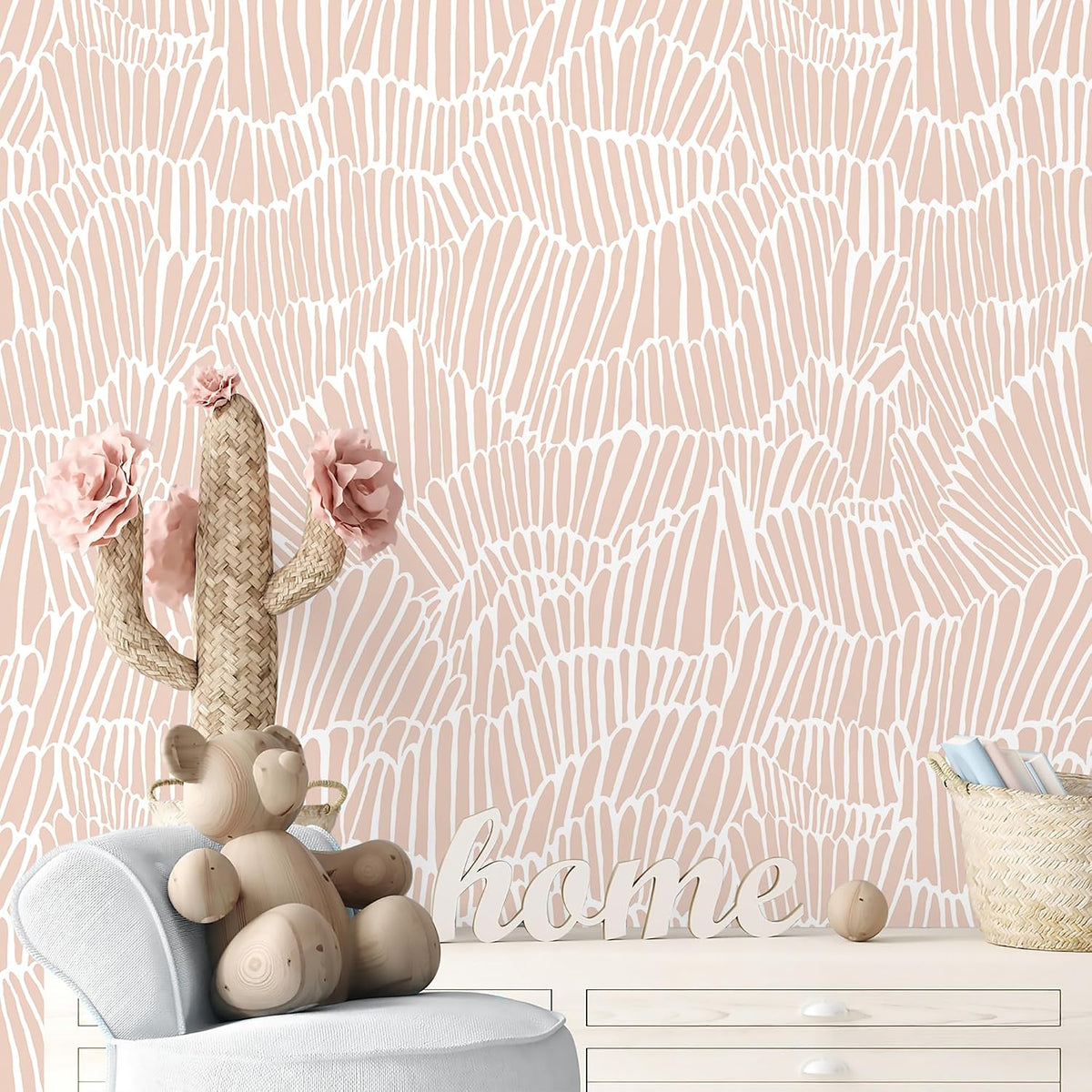Pink Wallpaper Peel and Stick Modern Light Pink and White Wall Paper