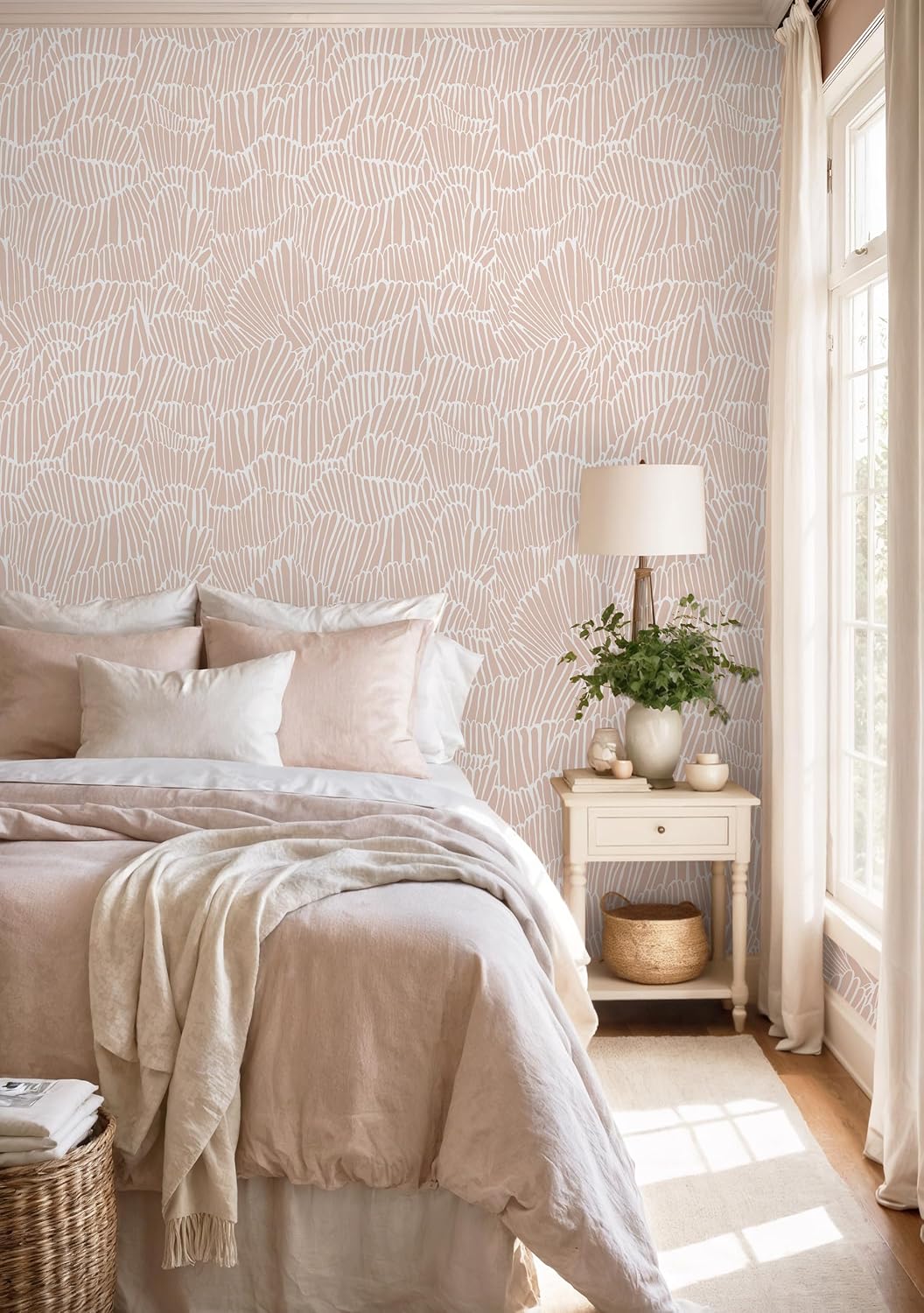 Pink Wallpaper Peel and Stick Modern Light Pink and White Wall Paper