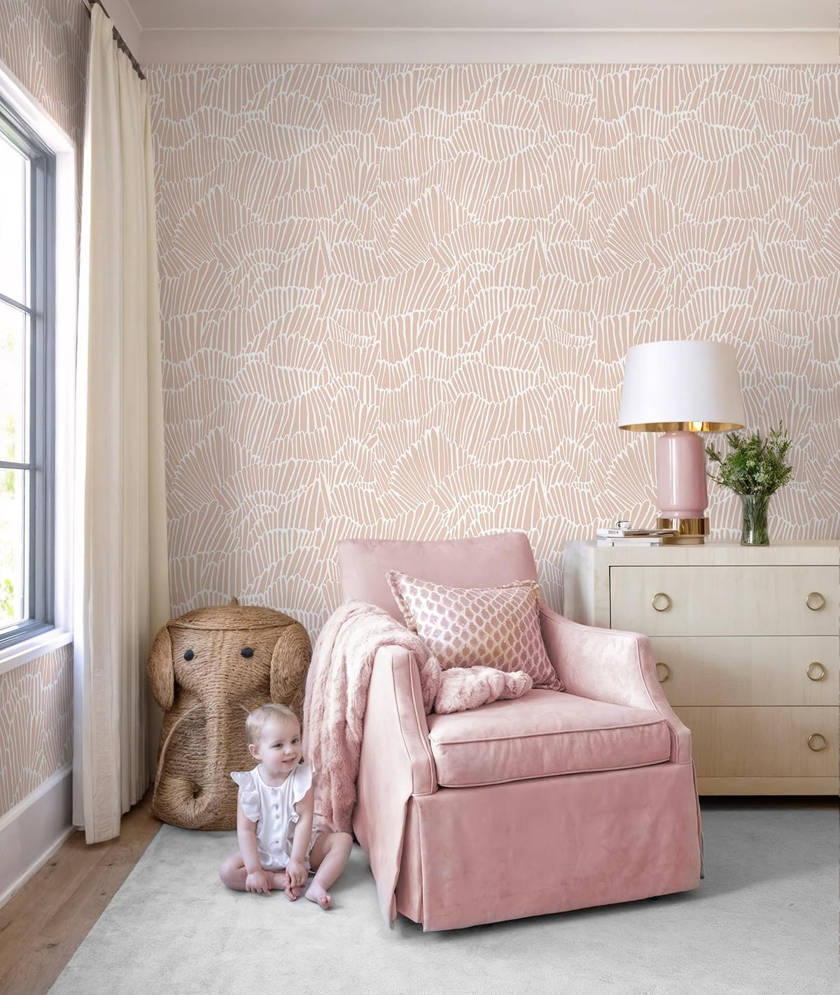 Pink Wallpaper Peel and Stick Modern Light Pink and White Wall Paper