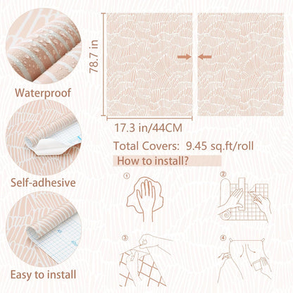 Pink Wallpaper Peel and Stick Modern Light Pink and White Wall Paper
