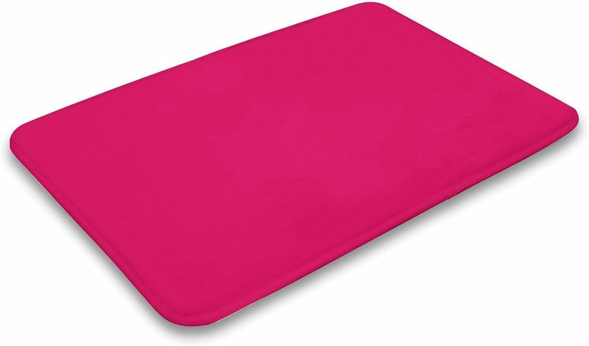 Raspberry Pink Bathroom Rugs, Non Slip & Absorbent Bath Mat Carpets for Bathroom, Entryway or Sink 20" x 32"