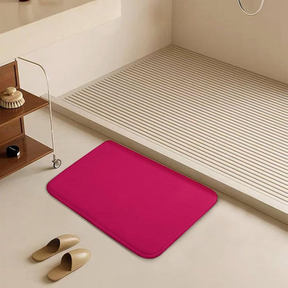 Raspberry Pink Bathroom Rugs, Non Slip & Absorbent Bath Mat Carpets for Bathroom, Entryway or Sink 20" x 32"