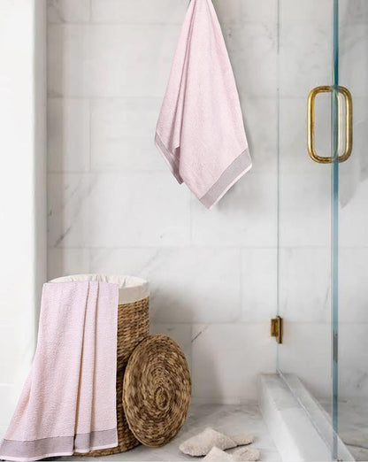 Ultra Soft 2 Pack Oversized Bath Towel Set 28x55 inches, 100% Cotton Large Bath Towels, Ultra Absorbant Compact Quickdry & Lightweight Towel, Ideal for Gym Travel Camp Pool - Pink