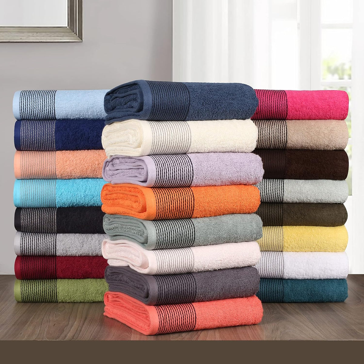 Ultra Soft 2 Pack Oversized Bath Towel Set 28x55 inches, 100% Cotton Large Bath Towels, Ultra Absorbant Compact Quickdry & Lightweight Towel, Ideal for Gym Travel Camp Pool - Pink