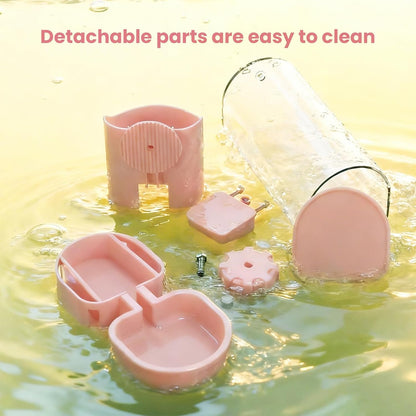 29oz Rabbit Water Bottle Dispenser for Cage, Bunny Water Bowl(Pink)