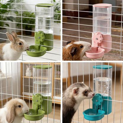 29oz Rabbit Water Bottle Dispenser for Cage, Bunny Water Bowl(Pink)